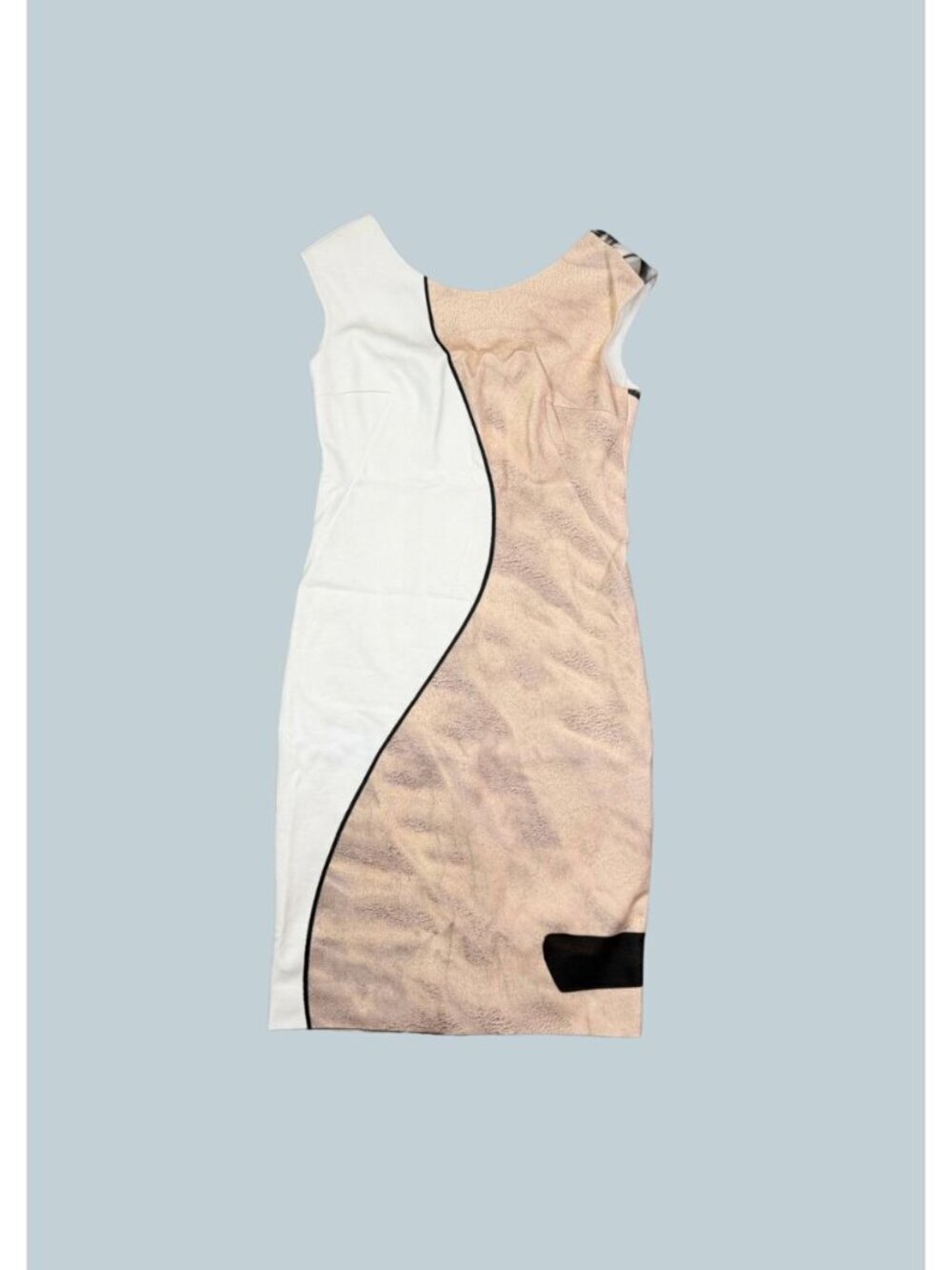Akris Punto Sheath Dress US 6 Colorblock Abstract Print Sleeveless Designer Midi